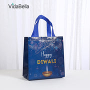 Vibrant Indian Diwali Gift Tote Bags, Reusable non woven,  for festive supplies, packing goodies, candy toys, 12/30pcs