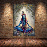 ભારતીય હિન્દુ દેવતાઓ ભગવાન શિવ યોગ દૈવી દેવી સરસ્વતી ધ્યાન આરટી પોસ્ટર કેનવાસ પેઇન્ટિંગ વોલ પ્રિન્ટ ચિત્ર ઘર સજાવટ