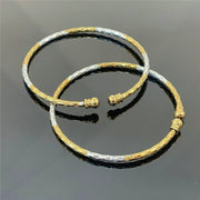 2 Pcs Bangles For Women Indian Jewelry Gold Two Tones Bracelets Dubai African Moroccan
