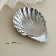 304 Stainless Steel Shell Plate Metal Cheese Plate Dessert Dish Jewelry Storage Plate Decorative Dish Featured Tableware