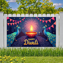 Diwali Banner Colorful Design Indian Celebration Banner Diwali Party Decor Celebration Decor Festival Of Lights Banner For
