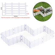 Oenux Simulation Farm Fence Scene Toy Trees House Farmer Unicorn Animals Model Miniature Craft Home Decoration Cute Kids Gift