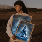 Modern Hindu God Lord Shiva Buddha Portrait Anime Poster Wall for Living Room Bar Wall Sticker Study Home Living Room Decoration