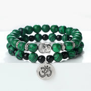 Natural Stone Bracelet Set Men Vintage Ethnic Buddha Braclets Charm OM Symbol Bangles Friendship Women Yoga Healing Jewelry Gift