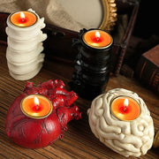 2025 Heart Candle Holder Skeleton Candle Holder Halloween Candle Holder Decoration Brain Ghost Festival Decoration Supplies Prop