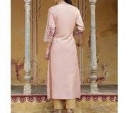 Indian Women's Imported Shirt Long Pink Shirt Round Neck Kurta Pint