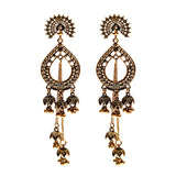Retro Bollywood Oxidized Women Jhumka Indian Earrings Femmes 2020 Ethnic Gold Silver Color Afghan Bell Long Tassel Drop Earrings