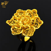XUHUANG Dubai Gold Color Rings For Women Wedding Africa Bride Indian Fashion Hawaiian Jewelry Party Gifts New Style