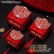 50pcs Retro Red Chinese Style Candy Boxes Wedding Gifts for Guests Mariage Paper Chocolate Packaging Box Boite Gateau Mariage