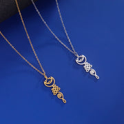 Skyrim Lotus Flower Yoga Om Unalome Pendant Necklace Stainless Steel Neck Chain for Women Buddhism Mandala Amulet Jewelry Gift