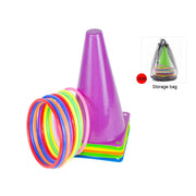 Party Games Ring Toss Game Carnival Combo Set Soft Plastic Cones Ring Toss Games Throwing Game Toy For Kid Adult