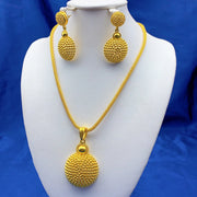 ANIID Dubai 24k Gold Plated Jewelry Set for Women Costume Indian Bridal Necklace Earrings Sets Nigerian Wedding Party Gift
