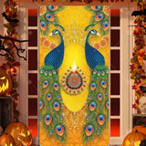 Diwali Decoration Party Background  Indian Diwali Peacock Candle Party Supplies Door Decoration Festival Door Cover Backdrop