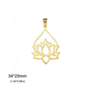 EUEAVAN 5pcs Unalome Lotus Flower Pendant Buddha Buddhism Om Yoga Charms Necklace Earrings Amulet Jewelry Making Supplies DIY