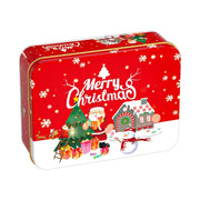Rectangle Christmas Tinplate Box Empty Cookie Candy Box Santa Claus Gift Boxes Jewelry Storage Can Holiday Wedding Party Decor