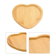 Heart-Shaped Bamboo Serving Tray Eco-Friendly Wooden Snack Plate for Desserts Appetizers Home Kitchen Romantic Decor