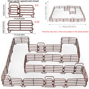 Oenux Simulation Farm Fence Scene Toy Trees House Farmer Unicorn Animals Model Miniature Craft Home Decoration Cute Kids Gift