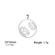 EUEAVAN 5pcs Unalome Lotus Flower Pendant Buddha Buddhism Om Yoga Charms Necklace Earrings Amulet Jewelry Making Supplies DIY