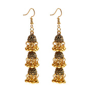 Retro Bollywood Oxidized Women Jhumka Indian Earrings Femmes 2020 Ethnic Gold Silver Color Afghan Bell Long Tassel Drop Earrings