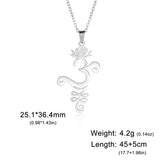 Skyrim Lotus Flower Yoga Om Unalome Pendant Necklace Stainless Steel Neck Chain for Women Buddhism Mandala Amulet Jewelry Gift