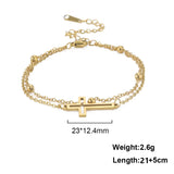 સ્કાયરિમ બોહેમિયા ક્રોસ પેન્ડન્ટ એન્કલ બ્રેસલેટ ફેશન ફૂટ જ્વેલરી ફોર વુમન સમર બીચ પાર્ટી સ્ટેનલેસ સ્ટીલ બીડ ચેઇન એન્કલેટ