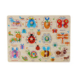 Baby Wooden Puzzles Montessori Toys 1 2 3 Years Toddler Toys Hand Grab Board Alphabet Number Cognition Learning Educational Toys