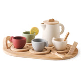 Wooden Children Montessori Toy Teapot Teacup Simulation Kitchen Utensil  BPA Free Silicone Kid Education Pretend Play Toy Gift