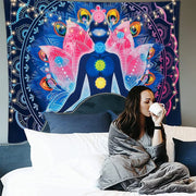 Meditation Seven Chakra Tapestry Indian Buddha Wall Decoration Mandala Tapestry Witchcraft Bohemian Hippie Home Decor Yoga