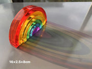 બાળકો માટે ખુલ્લા રમત માટે નવી ડિઝાઇન મોન્ટેસરી રમકડાં સી થ્રુ રેઈન્બો લ્યુસાઈટ સ્ટેકીંગ બ્લોક્સ એક્રેલિક હાઇટ્રાન્સપરન્ટ