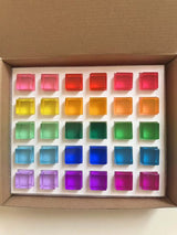 બાળકો માટે ખુલ્લા રમત માટે નવી ડિઝાઇન મોન્ટેસરી રમકડાં સી થ્રુ રેઈન્બો લ્યુસાઈટ સ્ટેકીંગ બ્લોક્સ એક્રેલિક હાઇટ્રાન્સપરન્ટ