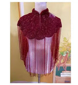 ભારતીય ભારે ઉદ્યોગ નેઇલ બીડ શાલ લાંબી ટેસલ ચેઓંગસમ મહિલા ચળકતી