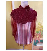 ભારતીય ભારે ઉદ્યોગ નેઇલ બીડ શાલ લાંબી ટેસલ ચેઓંગસમ મહિલા ચળકતી