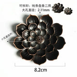 Alloy Incense Burner Stick Holder Buddhism Lotus Line Incense Plate Sandalwood Coil Base Temples Yoga Studios Home Decoration