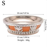 Tibetan Fruit Altars Plate,Multi-size Resin Stainless Steel Circle Saucer,Buddhist Offering Holy Plate,Buddhism Religious Items