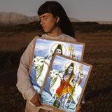 Modern Hindu God Lord Shiva Buddha Portrait Anime Poster Wall for Living Room Bar Wall Sticker Study Home Living Room Decoration