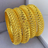 Luxury Dubai 24K Gold Color Bangles For Women Indian African Charm Bracelets Wedding Ethiopian Arabic Hand Jewelry Party Gifts