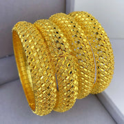 Luxury Dubai 24K Gold Color Bangles For Women Indian African Charm Bracelets Wedding Ethiopian Arabic Hand Jewelry Party Gifts