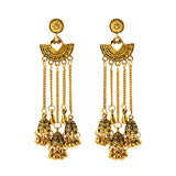 Retro Bollywood Oxidized Women Jhumka Indian Earrings Femmes 2020 Ethnic Gold Silver Color Afghan Bell Long Tassel Drop Earrings