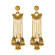 Retro Bollywood Oxidized Women Jhumka Indian Earrings Femmes 2020 Ethnic Gold Silver Color Afghan Bell Long Tassel Drop Earrings