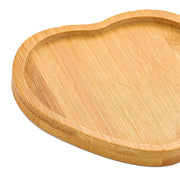 Heart-Shaped Bamboo Serving Tray Eco-Friendly Wooden Snack Plate for Desserts Appetizers Home Kitchen Romantic Decor