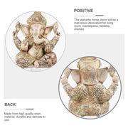 1 pc Elephant God Statue Resin Ganesha Statue Indian Ganesha Sculpture Home Desktop Decoration Hand Crafted Religious Sculpture