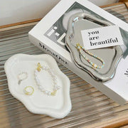 Silver Ceramic Plate Dish Irregular Tray Decorative Tray Storage Plate Household Snack Dish Shooting Props Shop Display