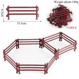 Oenux Simulation Farm Fence Scene Toy Trees House Farmer Unicorn Animals Model Miniature Craft Home Decoration Cute Kids Gift