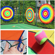 Dartboard Game Set Round Cloth Dart Board Outdoor Hrowing Sticky Ball Target Toy With 20 Balls for Parent-child Interaction Game