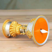 Resin Electric Thailand Butter Candle Lamp and Candlestick,Rechargeable Yellow LED, Buddhist Altar Lamp, Tibetan BaJiXiang Light