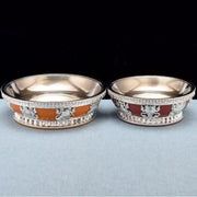 Tibetan Fruit Altars Plate,Multi-size Resin Stainless Steel Circle Saucer,Buddhist Offering Holy Plate,Buddhism Religious Items