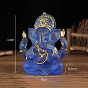 Resin Lucky Fortune Elephant God Statue Ganesha Figurine Indian Shiva God Sculpture Religious Ornaments Home Office Decortion