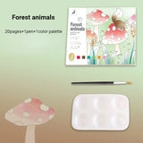 20Sheets Creative Watercolor Painting Book for Kids Fairy Tale Animal Flowers Gouache Graffiti Drawing Picture Children DIY Toys