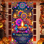 Diwali Decoration Party Background  Indian Diwali Peacock Candle Party Supplies Door Decoration Festival Door Cover Backdrop