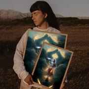 Modern Hindu God Lord Shiva Buddha Portrait Anime Poster Wall for Living Room Bar Wall Sticker Study Home Living Room Decoration